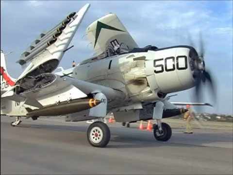 Đến những năm 1960, máy bay Skyraider được thay thế bằng máy bay A-6 Intruder, là loại máy bay phản lực trên các hàng không mẫu hạm lớn; nhưng Skyraider vẫn được các tàu sân bay nhỏ thuộc lớp Essex sử dụng, như USS Intrepid (CV-11), USS Hornet (CV-12), USS Ticonderoga (CV-14)