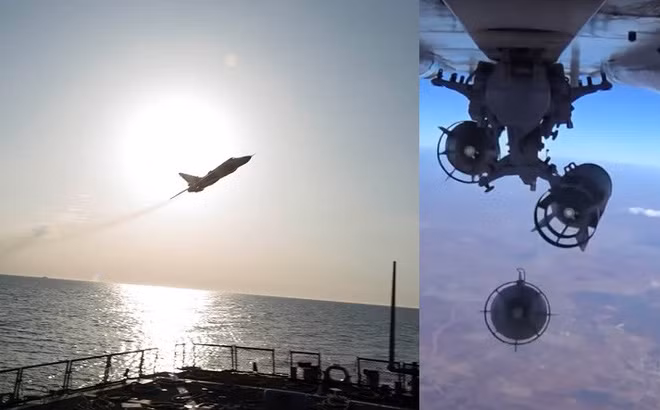 Để đối phó với hành vi xâm phạm vùng biển Crimea của tàu chiến Anh, Nga đã triển khai tiêm kích tấn công hạng nặng Su-24M thả 4 quả bom OFAB-250 như một lời cảnh cáo đối với tàu chiến Anh.