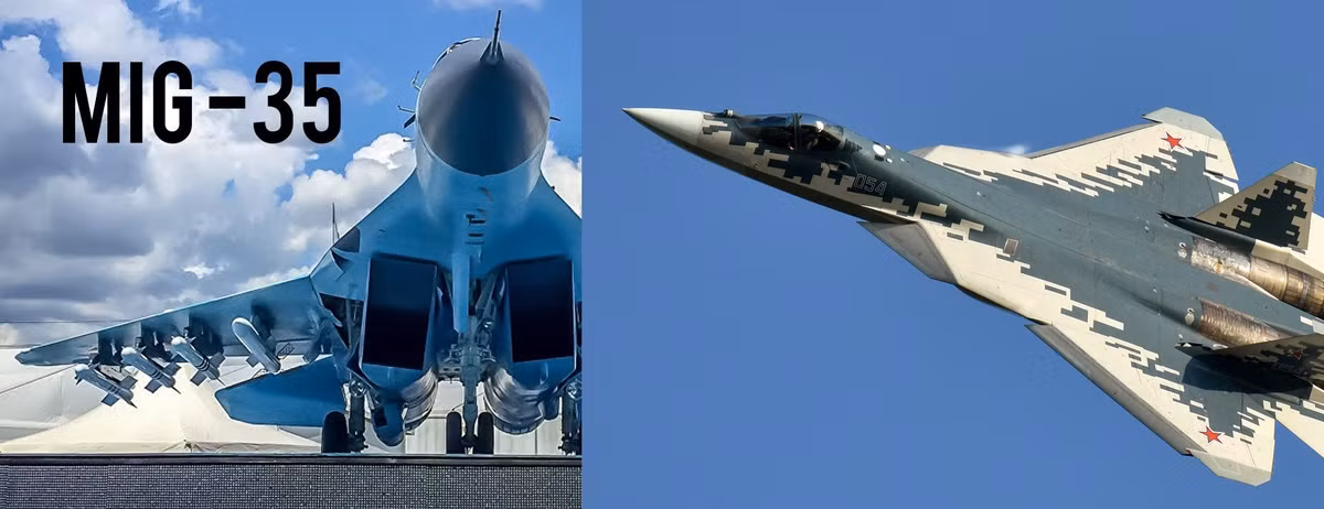 Su-57 gia nhập Không quân Nga vào tháng 12/2020, thì MiG-35 được đưa vào hoạt động vào tháng 6/2019 và hiện đang được sản xuất ban đầu với số lượng nhỏ. Trong khi Su-57 được phát triển như một sự kế thừa của máy bay chiến đấu thế hệ thứ tư Su-27, thì chiến đấu cơ MiG-35 là sự kế thừa và cải tiến từ MiG-29. 