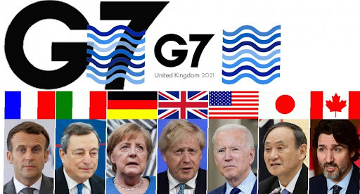 Trong thông cáo của Hội nghị thượng đỉnh G7 mới đây, đã nêu lập trường thống nhất về Trung Quốc; trong đó có các vấn đề về Hồng Kông và Tân Cương; đồng thời cũng kêu gọi hòa bình ở eo biển Đài Loan và Biển Đông, cũng như giảm căng thẳng biên giới với Ấn Độ.