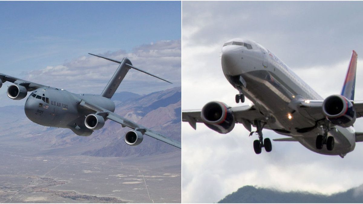 Chiếc siêu máy bay vận tải C-17 của Quân đội Mỹ, với tên gọi Reach 871 để sơ tán dân thường. Tuy nhiên, phi hành đoàn của nó có lẽ đã không lường trước được lượng người Afghanistan sơ tán quá đông.