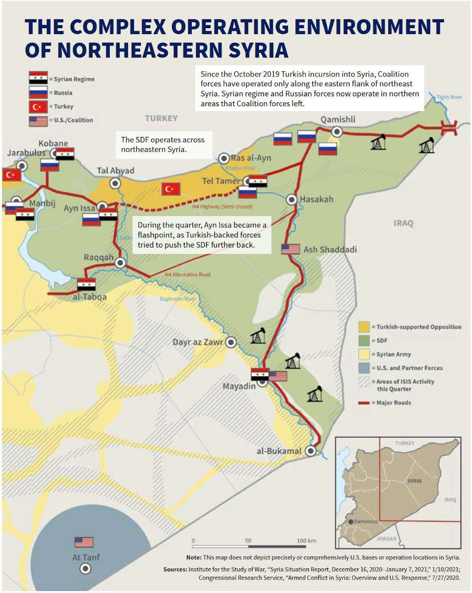 Tại Syria, các lực lượng thân Tehran đang xây dựng các vị trí mới ở vùng nông thôn phía nam tỉnh Homs, để bảo vệ các mỏ phốt phát trong khu vực khỏi sự chiếm đóng của phiến quân IS.