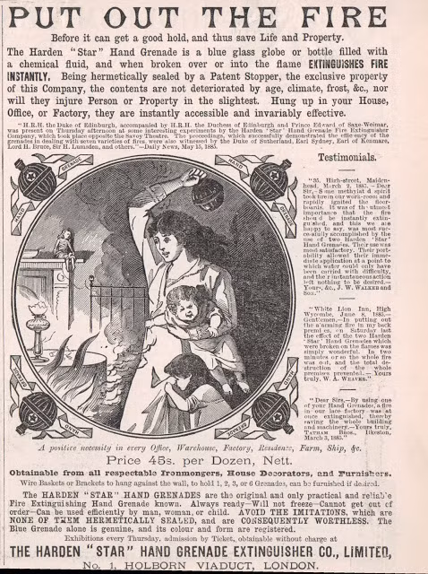 Năm 1871, một phương tiện chữa cháy mới xuất hiện trên thị trường, gọi là lựu đạn lửa. Thiết bị này đã được cấp bằng sáng chế dưới tên riêng của nhà phát minh người Mỹ Henry Harden, sống ở Chicago.