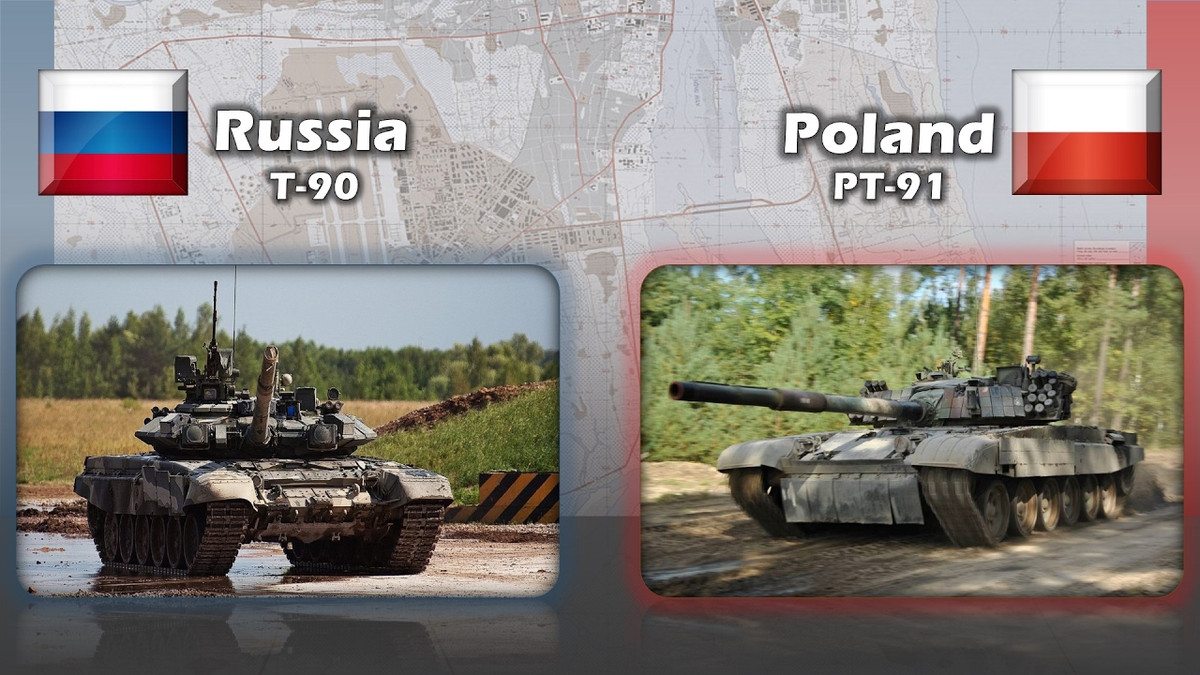 Về vũ khí cả PT-91 và T-72M1 của Ba Lan đều sử dụng chung pháo tăng bắn đạn 125 mm; sử dụng các loại đạn nổ phá 3OF19 HE-Frag, đạn nổ lõm 3BK14M HEAT và đạn xuyên động năng 3BM15 của Liên Xô, nhưng do Ba Lan sản xuất.