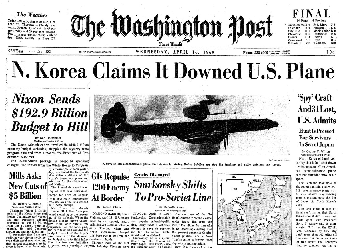 Ngay sau biến cố, có những đề nghị của chính phủ Nixon để phản ứng nhưng lại không đồng thuận. Bộ Ngoại giao do Ngoại trưởng William Roger lãnh đạo thì đề nghị nên bỏ qua, không phản ứng mạnh, nhưng tại Quốc Hội lại có ý kiến phải trả đũa cho thật mạnh vì máy bay Mỹ đang bay trên không phận quốc tế.