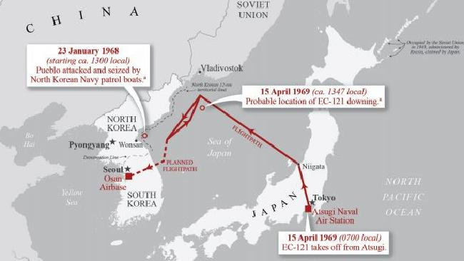 Phi cơ EC-121 bay theo lộ trình hướng đến gần cảng Vladivostok, căn cứ chính của Hạm đội Thái Bình Dương, Hải quân Liên Xô. Sau đó, nó quay về bay dọc theo bờ biển phía đông Triều Tiên để quay về hạ cánh ở căn cứ Osan, Hàn Quốc. Phi đội VQ-1 đã thực hiện hơn 200 sứ mệnh theo lộ trình như vậy mà không gặp bất kỳ sự cố nào nhưng biến cố lớn đã xảy ra ngày hôm đó.