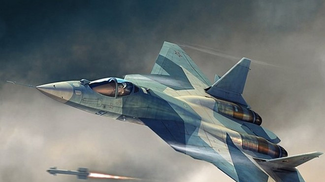 Su-57 đã bay thử nghiệm, mang theo mô hình tên lửa siêu thanh nhỏ gọn y. Mặc dù chưa rõ chi tiết về tốc độ và tầm bắn của loại vũ khí mới được công bố, nhưng tên lửa có thể bắn trúng mục tiêu trong thời gian rất ngắn. Theo nhiều chuyên gia, vũ khí siêu thanh mới sẽ làm tăng sức hấp dẫn của Su-57, đối với khách hàng nước ngoài. Nguồn ảnh: Pinterest.
