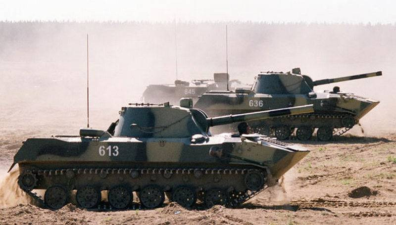 Các cuộc hành quân của bộ đội đổ bộ đường không, còn được yểm trợ bởi hỏa lực của đại đội pháo cối tự hành 2S9-1M Nona. Những khẩu pháo cối tự hành này, cũng được thả bằng dù từ máy bay vận tải Il-76MD.