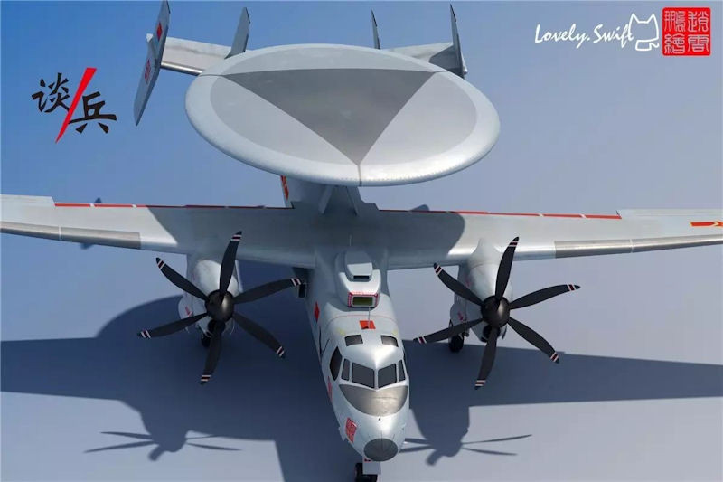 Để thực hiện nhiệm vụ của mình, E-2 được trang bị chiếc đĩa đặc biệt phía trên thân, đó là hệ thống ra đa tròn có đường kính 7,3 m, bên trong là tổ hợp ra đa cảnh giới AN/APS-145 và hệ thống nhận diện địch-ta (IFF) OL-483/AP.