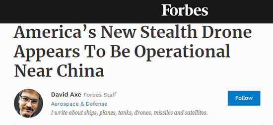 Theo tờ Forbes của Mỹ, một bức ảnh gần đây đã xuất hiện trên Internet cho thấy, một máy bay không người lái (UAV) tàng hình bí ẩn RQ-180 của Không quân Mỹ, đang bay qua lãnh thổ Philippines.