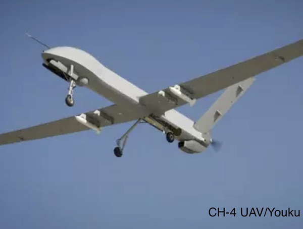 UAV CH-4 gần giống với UAV MQ-1 Predator do Mỹ sản xuất. Máy bay không người lái của Trung Quốc, được điều khiển từ xa thông qua vệ tinh và có thể mang theo nhiều loại tên lửa.