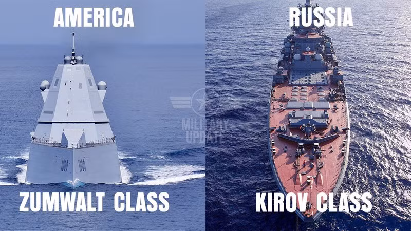 Trong một trận chiến giữa hai con tàu Zumwalt và Kirov, tàu nào sẽ thắng? Hãy giả sử, đặt hai con tàu trên biển khơi, ở phạm vi tối đa của vũ khí chống hạm của hai bên là 300 hải lý, đây là tầm bắn của tên lửa P-700 của Kirov.