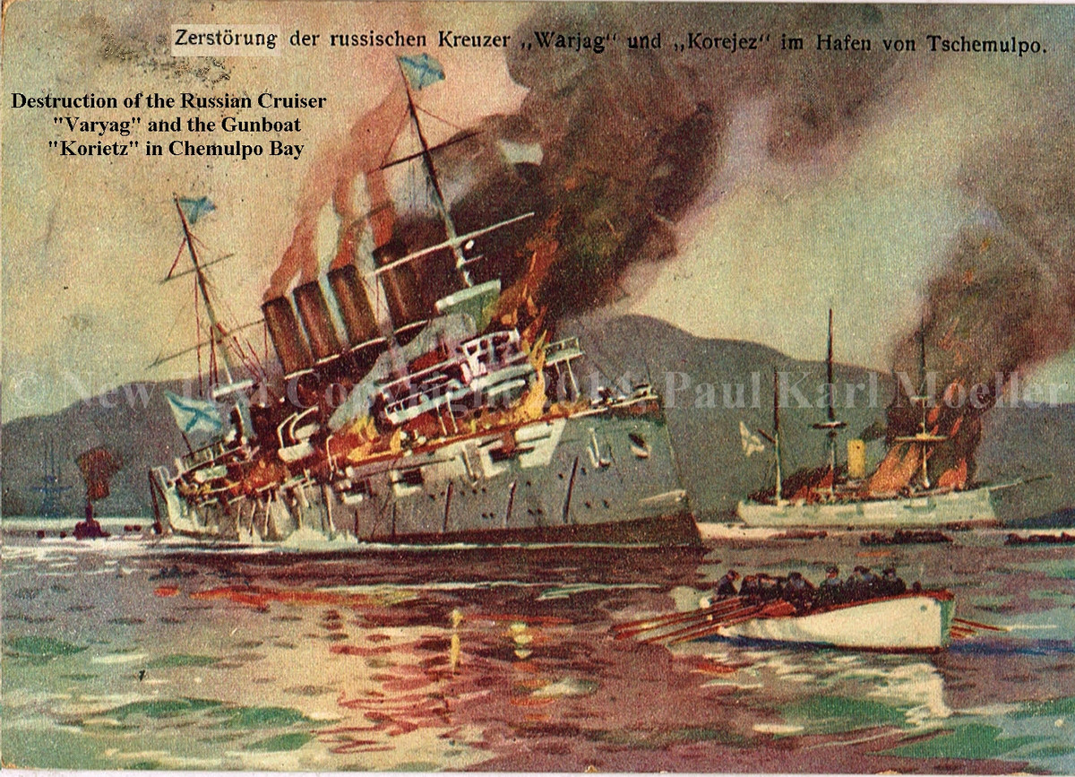 Tuy nhiên, Hải quân Nhật Bản với ưu thế về số lượng và hỏa lực đã tổ chức tấn công vu hồi nhằm vào các tàu hậu cần của Nga, khiến tuần dương Rạng Đông phải sử dụng một mạn tàu làm nhiệm vụ che chắn, sức mạnh hỏa lực bị giảm đáng kể và chịu thiệt hại nặng trong các đợt đấu pháo. Kết quả, hơn 80 người trong số thành viên thủy thủ đoàn của tàu đã thiệt mạng hoặc bị thương.