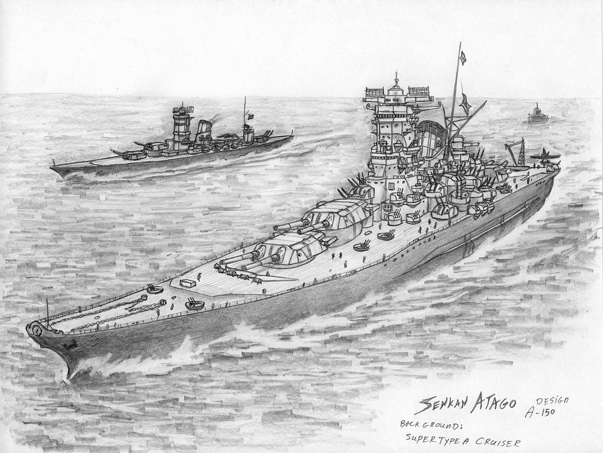 IJN dự định lớp thiết giáp hạm A-150, sẽ thay thế lớp tàu Yamatos; A-150 được phát triển dựa trên kinh nghiệm của lớp Yamotos. Cùng với lớp tàu Yamatos, những con tàu lớp A-150 được kỳ vọng sẽ cung cấp cho IJN một chiến tuyến bất khả chiến bại, để bảo vệ các thành quả ở Thái Bình Dương, cùng với các vùng lãnh thổ mới giành được ở Đông Nam Á và Trung Quốc.