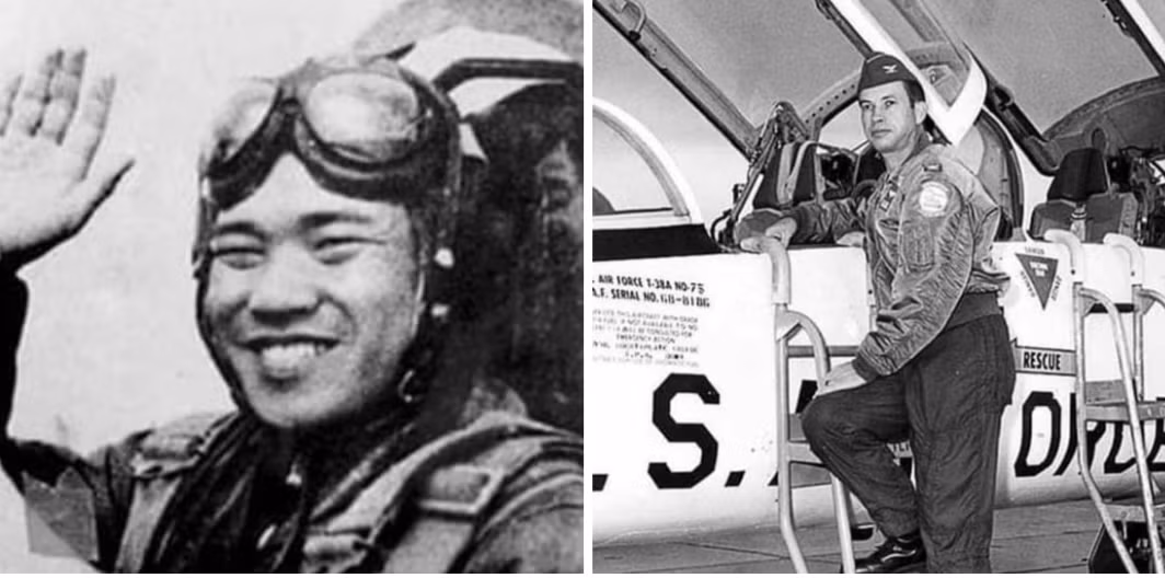 "Chuyên gia" đó chính là phi công Norman C. Gaddis, khi đó mang quân hàm đại tá, còn người đã bắn hạ ông ta là trung úy phi công Ngô Đức Mai của Không quân nhân dân Việt Nam. Ảnh: Phi công Ngô Đức Mai (trái) và phi công Norman – Nguồn: Wikipedia