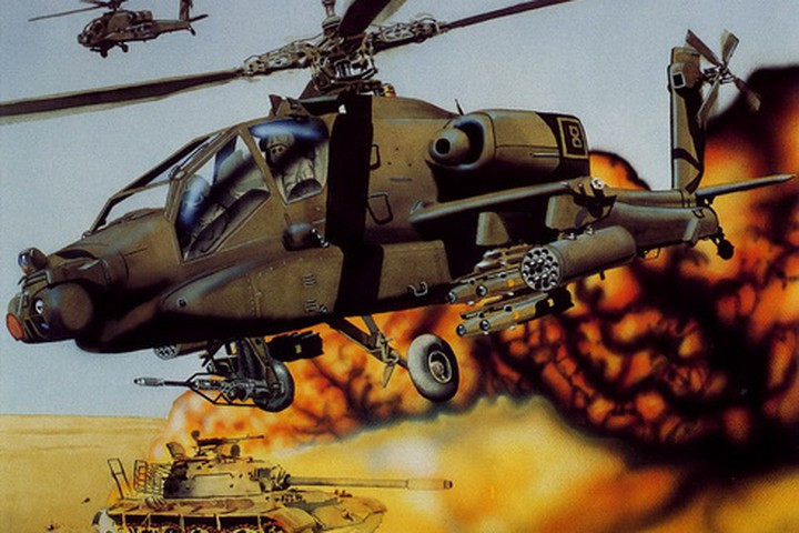 Máy bay trực thăng tấn công cũng được cả hai bên sử dụng trong Chiến tranh Iran-Iraq, được tiến hành đồng thời với cuộc chiến ở Afghanistan và chứng kiến những trận chiến trực thăng trên không lớn nhất trong lịch sử.