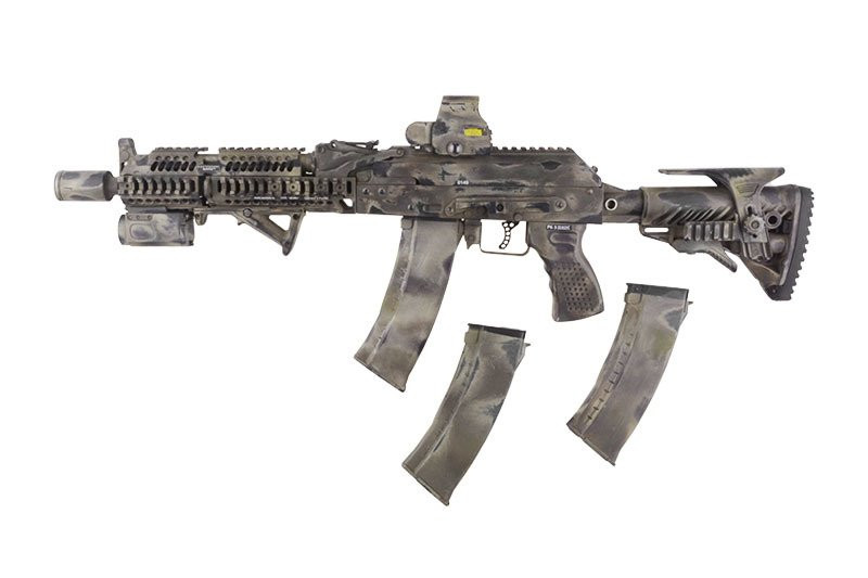 Báng súng của khẩu AK Alfa FSB (còn được gọi là TT-3), có thể điều chỉnh dài-ngắn, phù hợp với từng người sử dụng. Báng súng có thể được gấp lại hoặc kéo dài theo chiều dài của cánh tay, hoặc giấu dưới áo chống đạn hoặc quần áo mùa đông.