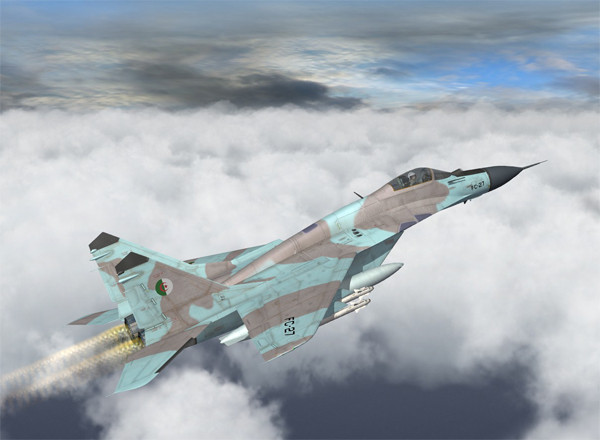Tiếp theo là máy bay chiến đấu hạng trung MiG-29 của Algeria, là một trong những máy bay chiến đấu phổ biến nhất của Nga để xuất khẩu và là máy bay phản lực đa năng hạng trung, với hiệu suất chiến đấu rất tốt, bao gồm khả năng cơ động rất nhanh, tốc độ và trần bay cao.