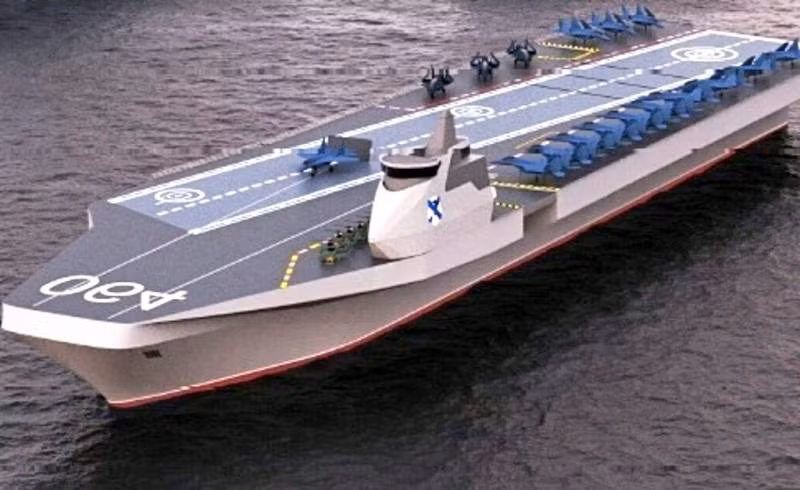 Vừa qua, phòng thiết kế Nevsky đã cho ra mắt mẫu tàu sân bay mới lớp Varan dành cho Hải quân Nga. Con tàu chạy bằng năng lượng thông thường và có lượng giãn nước 45.000 tấn, chỉ bằng một nửa so với lớp Storm. Con tàu tiết kiệm triệt để không gian mặt boong nên có thể triển khai được tới 50 máy bay các loại bao gồm 24 tiêm kích, 20 máy bay không người lái và 6 trực thăng. Tàu dài khoảng 250m, rộng 65m và tốc độ tối đa 26 hải lý/h.