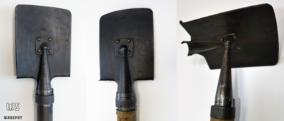 Bàn đế, hay còn gọi là lưỡi xẻng, được thiết kế dạng hình vuông, ở trung tâm của bàn đế có một phần lõm với nắp đinh tán, đây là phần bản lề để lắp khóa nòng, cũng như liên kết nòng cối vào bàn đế cối.