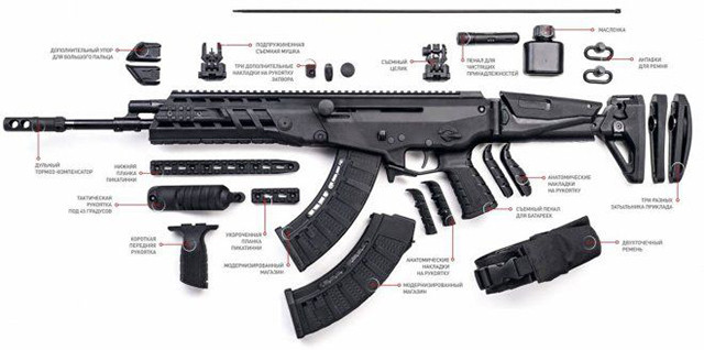 Ngoài ra những chi tiết phụ nhưng đều được cải tiến đảm bảo đến độ “hoàn hảo” như tấm đệm báng súng có nhiều hình dạng; vỏ tay cầm có độ dày mỏng khác nhau, để phù hợp với người bắn có độ dài ngón tay khác nhau.