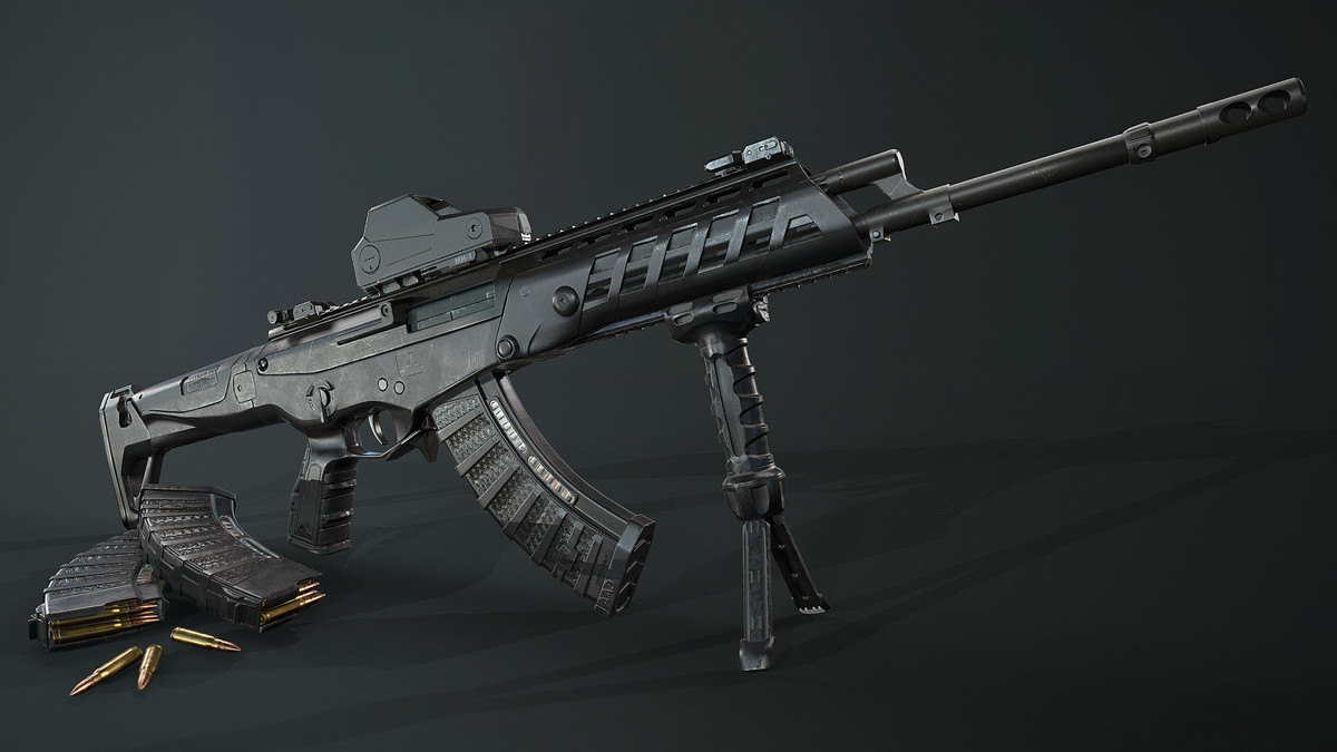 Sau khi đã khắc phục được hai nhược điểm cố hữu của khẩu AK-47 là lực giật mạnh khi bắn và mức chính xác kém, các kỹ sư Israel đã bắt đầu một trong những công việc đầy tham vọng nhất, đó là chọn loại vật liệu để chế tạo súng, đảm bảo súng vừa có độ bền, nhưng phải nhẹ.