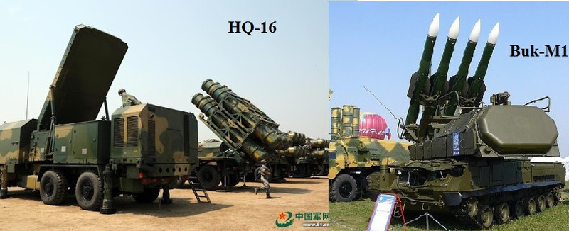 HQ-16 được đưa vào sử dụng vào năm 2011, một số nhà phân tích phương Tây cho rằng nền tảng này là một phiên bản của hệ thống BuK-M2 do Nga sản xuất. Mặc dù cả HQ-16 và BuK-M2 đều cung cấp khả năng phòng không tầm trung, nhưng cả hai có sự khác biệt đáng kể về cả khả năng và ngoại hình.
