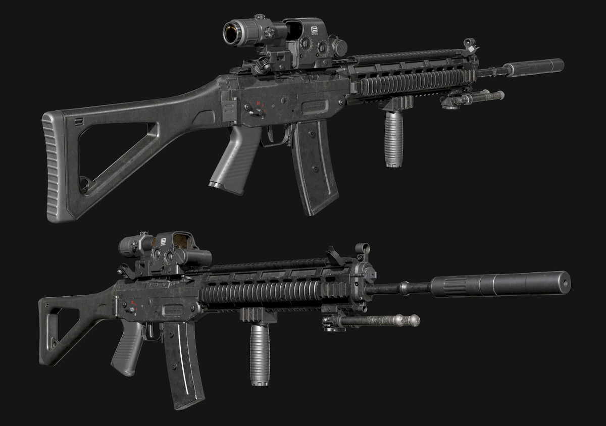 Dòng súng trường tiến công tinh hoa tiếp theo là SG 550 của Thụy Sĩ. SG 550 được biết đến với độ chính xác rất cao; đây là một thiết kế kết hợp giữa thiết kế kiểu súng trường tiến công của phương Tây và AK của Nga.