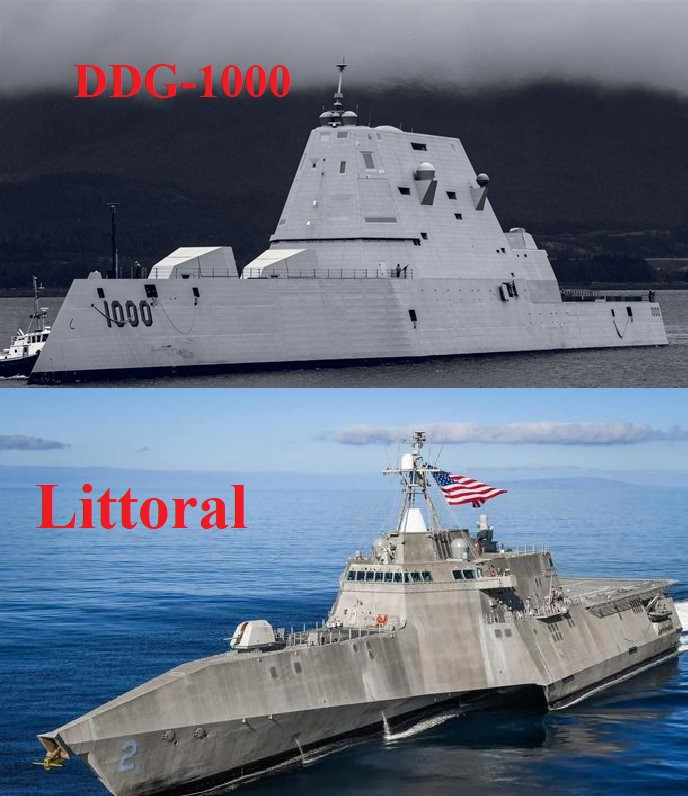 Những tàu chiến này hoặc không phù hợp, hoặc quá đắt để đóng với số lượng lớn, hoặc về ý tưởng thiết kế có những sai sót cơ bản. Các "tàu hỏng" này bao gồm tàu tác chiến ven bờ và tàu khu trục tàng hình DDG-1000.