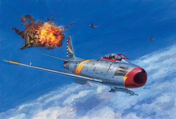 Vào ngày 24/9/1958, đã diễn ra trận không chiến đi vào lịch sử hàng không quân sự thế giới, khi những chiếc F-86 của đảo Đài Loan đụng độ với những chiếc MiG-17 của Không quân Trung Quốc trên vùng trời eo biển Đài Loan. Những chiếc MiG-17 của Trung Quốc tận dụng khả năng bay cao, trên tầm của những chiếc F-86. 