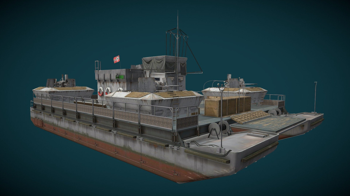 Sau đó người Đức đã tăng chiều dài của chiếc phà lên gấp đôi, bổ sung thêm hai cầu phao nâng lên thành bốn cầu phao, bên trên đã được lắp một boong thép. Điều này góp phần làm tăng sức mạnh của cấu trúc phà và giúp nó có thể vận chuyển vũ khí hạng nặng. Phà được trang bị động cơ máy bay có cánh quạt dung tích 450 lít, các cánh quạt sẽ được sử dụng chủ yếu để tăng tốc độ.