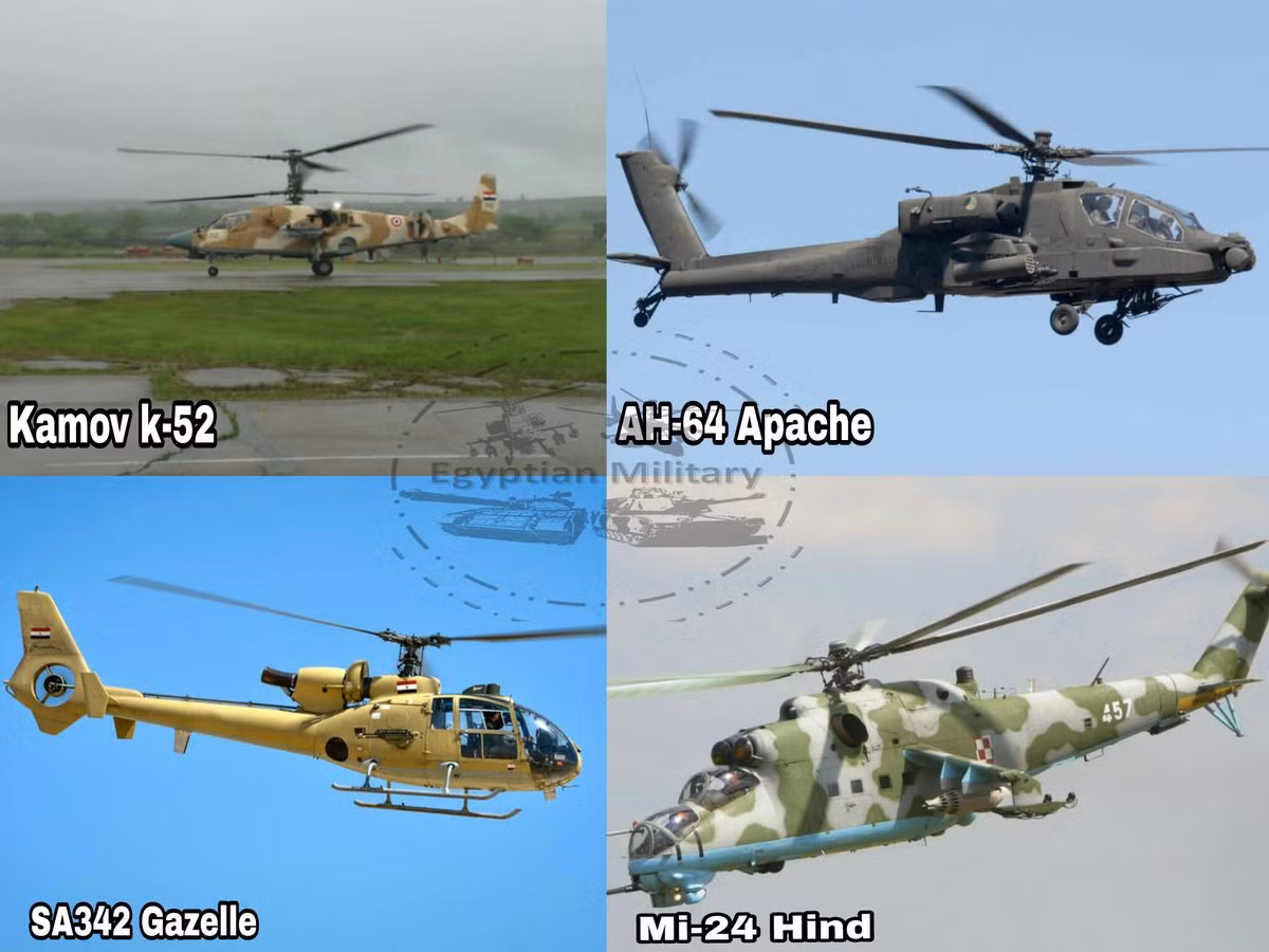 Ai Cập cũng đã đặt hàng một phi đội Su-35, cùng với một mạng lưới phòng không tiên tiến, gồm hệ thống S-300V4 và một phi đội trực thăng tấn công gồm cả AH-64 Apache và Ka-52 Alligator. Ai Cập cũng là quốc gia duy nhất ở châu Phi triển khai máy bay cảnh báo sớm trên không hiện đại E-2 Hawkeye. 