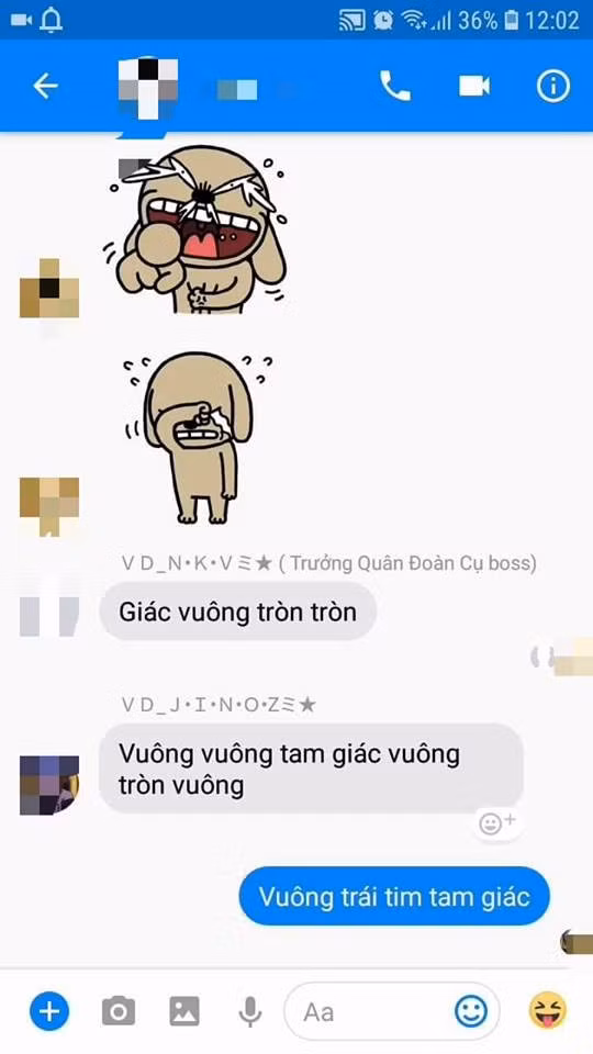 Cách nhắn tin "tròn, vuông, tam giác" cũng đang là trò đùa của nhiều bạn trẻ. Ảnh: Ngọc Huyền, S.