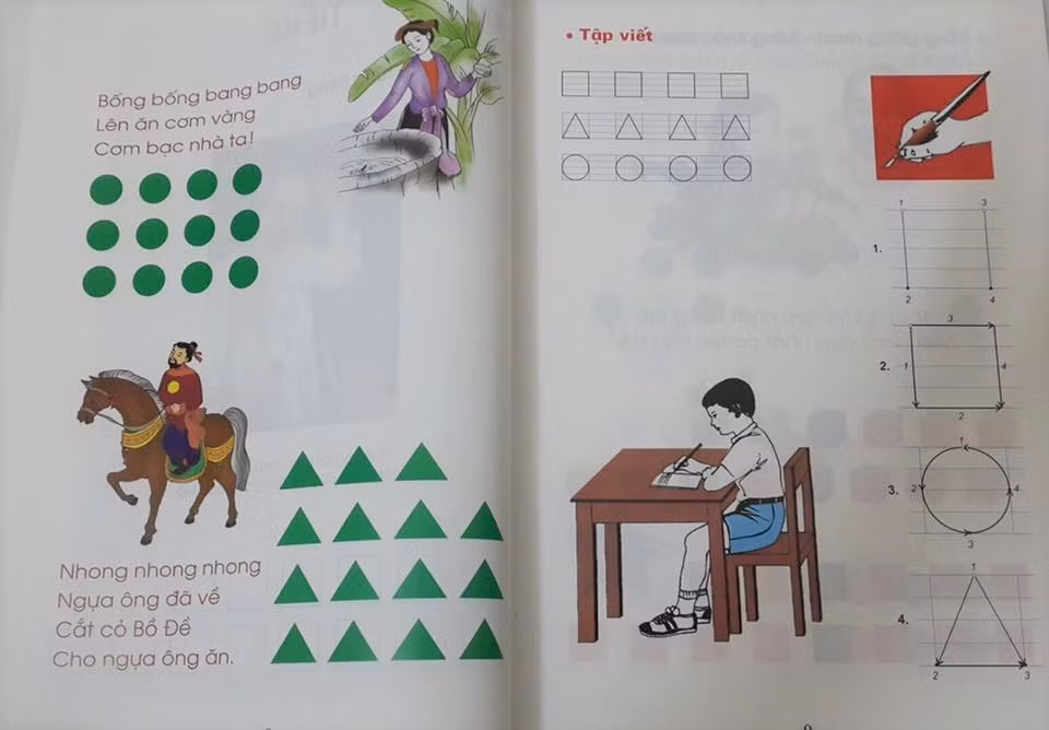 Những ngày qua, dư luận tranh cãi về cách đánh vần mới được dạy trong cuốn Tiếng Việt Công nghệ Giáo dục lớp 1 (gồm 3 tập, do NXB Giáo dục Việt Nam phát hành). Theo đó, các chữ "k", "qu", "c" đều đọc là "cờ" và thay đổi cách đánh vần của các từ "iên", "uôn". Ảnh: FB.