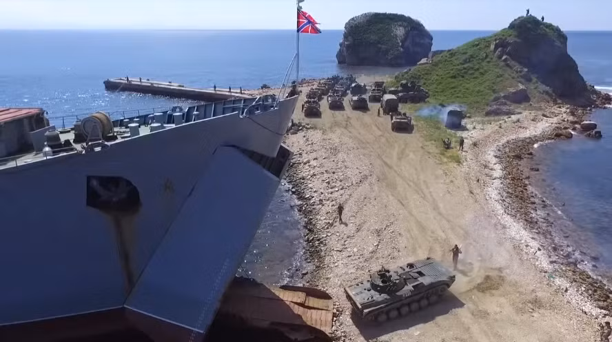 Cuộc tập trận Vostok 2018 diễn ra tại 5 khu vực ở miền đông nước Nga, trên Biển Nhật Bản, Biển Bering và Biển Okhotsk. Nguồn ảnh: Bộ Quốc phòng Nga.