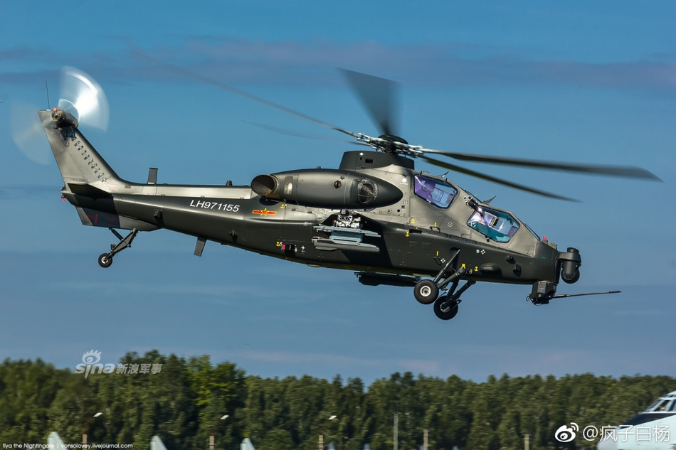 Loại trực thăng này có tốc độ tối đa 300 km/h, tầm hoạt động 820 km và được thiết kế để chuyên thực hiện các nhiệm vụ tiêu diệt xe tăng đối phương nhưng tất nhiên cũng có kèm cả khả năng không chiến. Nguồn ảnh: Weibo.