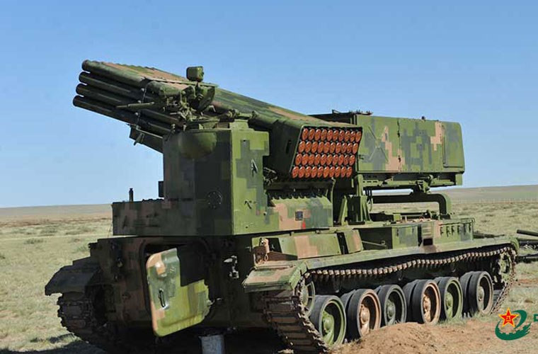 Cận cảnh bệ phóng của Type 89 với 4 hàng mỗi hàng 10 ống phóng đạn phản lực. Nguồn ảnh: Chinanews.