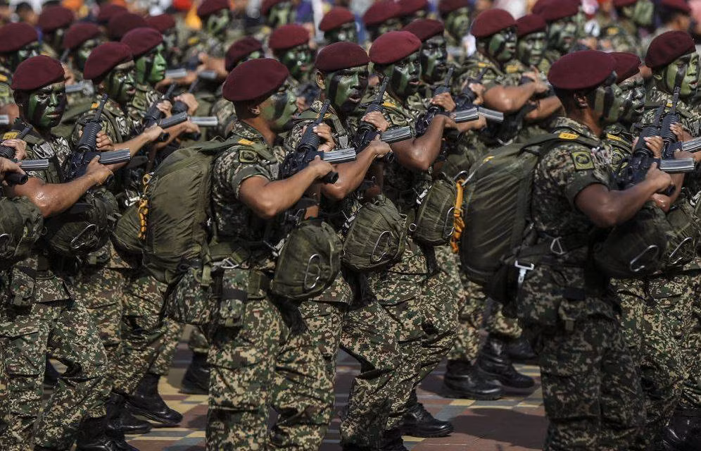 Lực lượng lính dù Malaysia tham gia cuộc diễu binh mừng Ngày độc lập 31/8 diễn ra hôm thứ 6 vừa rồi. Nguồn ảnh: ST.