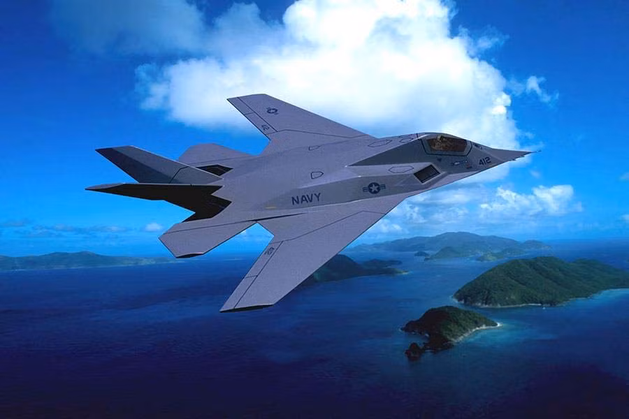 Một phiên bản dành cho Không quân Hải quân Mỹ cũng từng được nghiên cứu và mang tên Seahawk. Tuy nhiên phiên bản này được cho là không thích hợp để hoạt động trên tàu sân bay và chưa từng được sản xuất bất cứ một mẫu thử nào. Trong ảnh là thiết kế mô phỏng của Seahawk. Nguồn ảnh: Boldme.