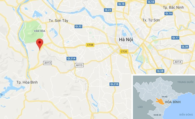 Vị trí đặt trạm BOT Hòa Lạc - Hòa Bình đang bị người dân phản đối về mức thu phí.