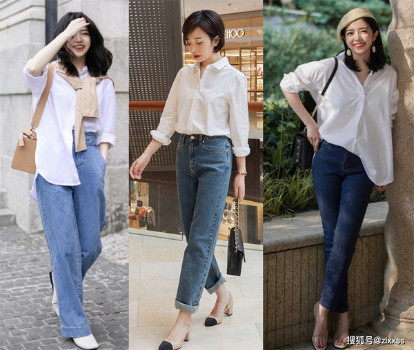 Phối áo sơ mi với quần jeans. Công thức mặc này không mới song sức hút không vì thế mà giảm nhiệt. Nếu muốn phá cách, phụ nữ có thể tận dụng một chiếc áo len hoa mai trên vai như một chiếc khăn quàng cổ. Đây cũng là điểm nhấn tạo ra phong cách thời trang mới mẻ, năng động.