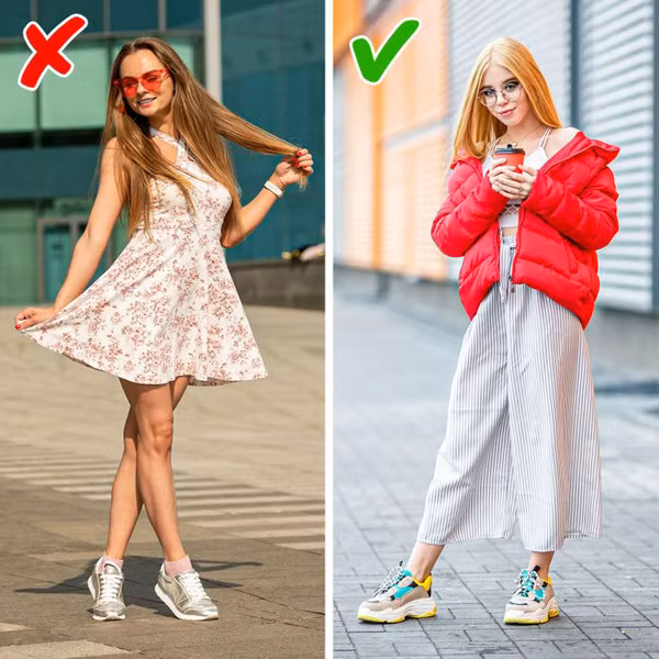 Không nên chọn màu giày thể thao quá nổi bật. Là người ưa màu sắc, bạn cũng nên tiết chế. Tuyệt đối không phối đồ khiến màu giày trở nên nổi bật nhất. Thay vào đó, bạn nên ưu tiên cho trang phục hoặc màu tóc.