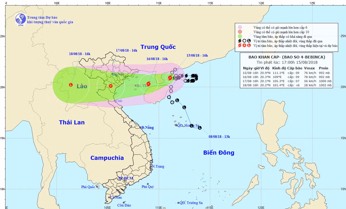 Bao so 4 di thuong, nguy hiem da do bo vinh Bac Bo