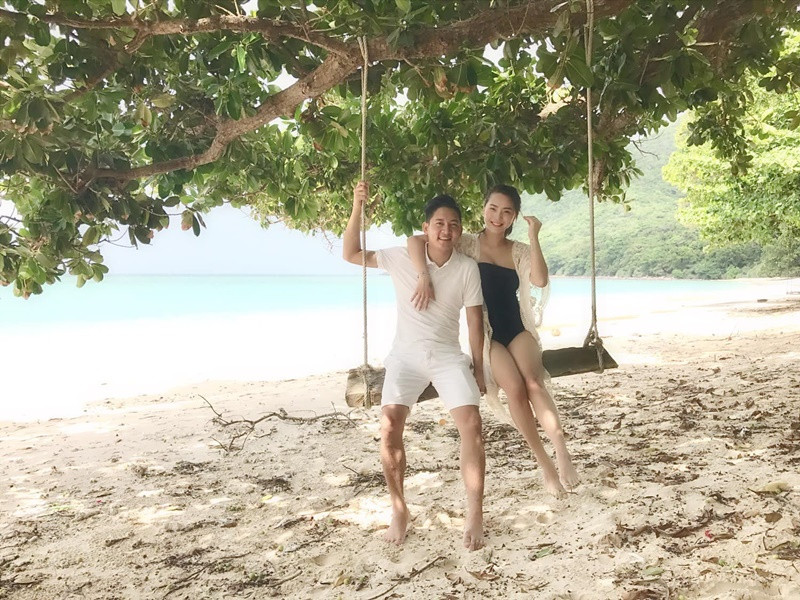 Sau khi ly hôn Diệp Bảo Ngọc, diễn viên Thành Đạt hẹn hò Hải Băng. Ảnh: FB Hải Băng.