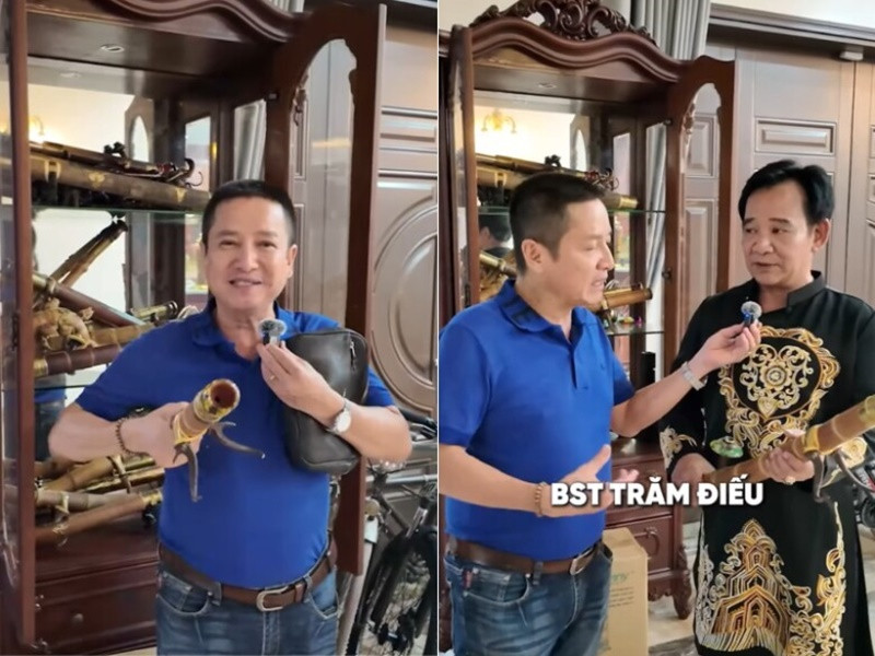 Quang Tèo có sở thích sưu tập điếu cày. Ảnh: Phụ Nữ Pháp Luật.