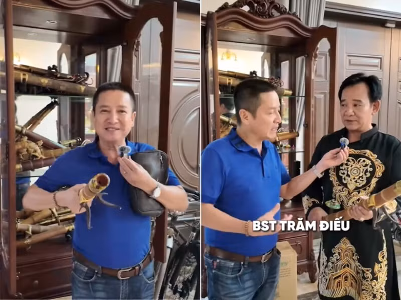 Quang Tèo có sở thích sưu tập điếu cày. Ảnh: Phụ Nữ Pháp Luật.