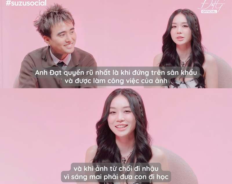 Mới đây, vợ cũ Hoài Lâm chia sẻ, Đạt G quyến rũ nhất khi đứng trên sân khấu và từ chối đi nhậu vì sáng phải đưa các con riêng của Bảo Ngọc đi học. Ảnh: FB Đạt G.