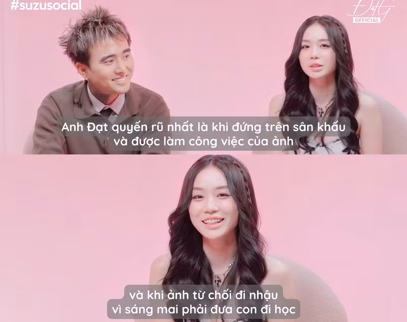 Mới đây, vợ cũ Hoài Lâm chia sẻ, Đạt G quyến rũ nhất khi đứng trên sân khấu và từ chối đi nhậu vì sáng phải đưa các con riêng của Bảo Ngọc đi học. Ảnh: FB Đạt G.