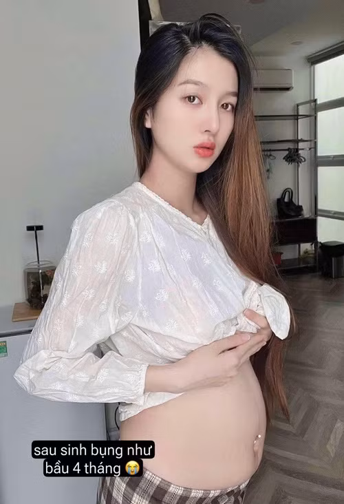 Ít ngày trước, Tuệ Như chia sẻ, sau sinh, vòng hai của cô như bụng bầu 4 tháng. Sau 2 tuần, cô giảm 3 cm số đo vòng hai.