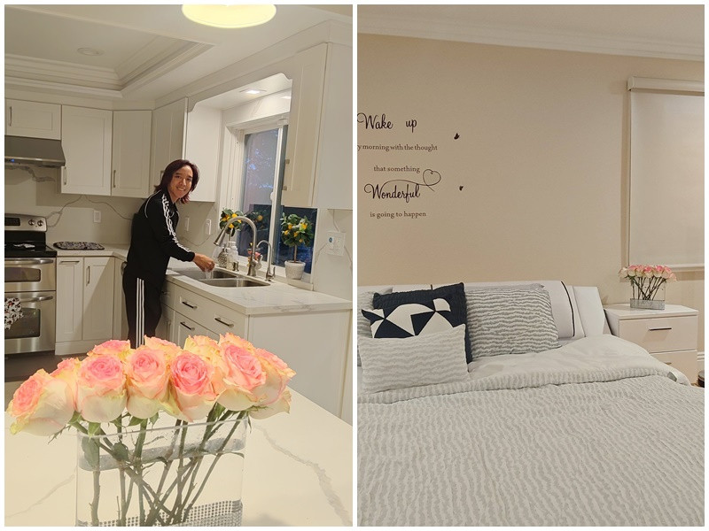 Nhạc sĩ Hoài Phương cắm hoa tươi tặng Việt Hương. "Thức dậy là có hoa để đầu giường, cảm ơn tình yêu cắm hoa tặng mình nhé! Chúc mừng lễ tình nhân đến các cặp đôi, ai còn lẻ loi năm nay có bồ nè", Việt Hương bày tỏ. Ảnh: FB Việt Hương.